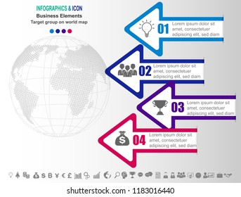 Infographic business timeline process chart template.  marketing icons can be used for workflow layout, report, . Business concept with 4 options, steps or processes. Vector