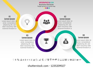 Infographic business timeline process chart template