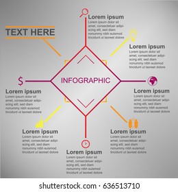 Plantilla de diagrama de procesos de la línea de tiempo de negocios de infografía. Banner vectorial moderno utilizado para el diagrama de diseño de presentación y flujo de trabajo, diseño web
