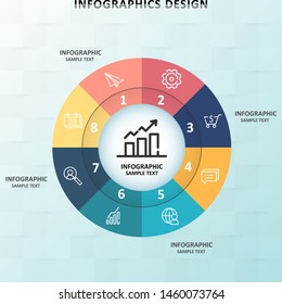 Infographic business timeline vector design template. Can be used for workflow layout, circular, success, diagram, infographic banner, teamwork, design, infographic elements, information infographics.