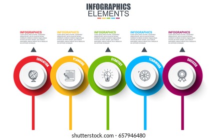 Infographic business timeline vector design template. Can be used for steps, options, parts or processes, workflow, diagram, chart, data visualization, creative concept, marketing icon, info graphics.