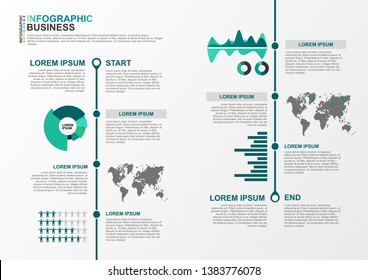 infographic business timeline. workflow progress diagram in vector with flat design. Dashboard or milestone presentation for company. premium business timeline template