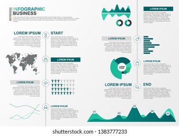 infographic business timeline. workflow progress diagram in vector with flat design. Dashboard or milestone presentation for company. premium business timeline template