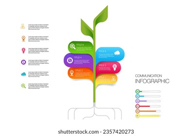 Infographic business tree chart to present data, progress, direction, growth, idea, infographic that outlines the steps of the management process can be a useful tool for organizations to visualize