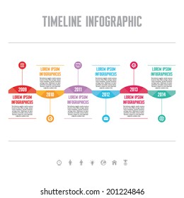 Infographic business vector concept in flat style - timeline template for presentation, booklet, web and other creative design projects. 