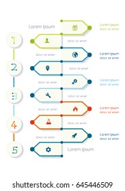 Infographic business vertial timeline. Vector template used for presentation and workflow layout diagram, web design.