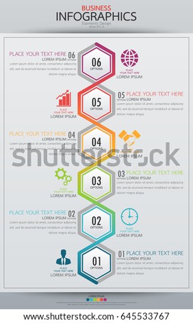 infographic business vertical timeline process chart stock vector