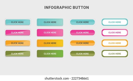 infographic button for web and design
