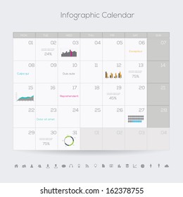 Infographic Calendar  design vector illustration.