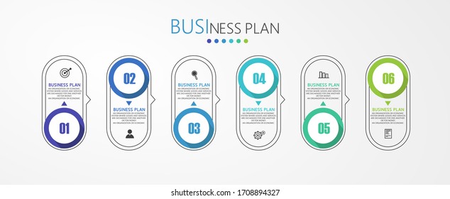 Infografik kann für Prozesse, Präsentationen, Layout, Banner, Infografik verwendet werden Es gibt 6 Stufen oder Ebenen Vektorillustration Illustration.