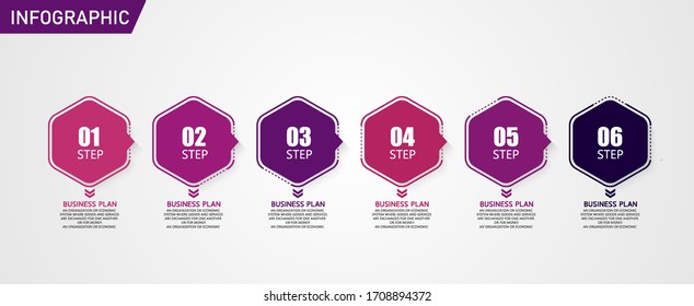 infographic can be used for process, presentations, layout, banner,info graph There are 6 steps or layers vector illustration.
