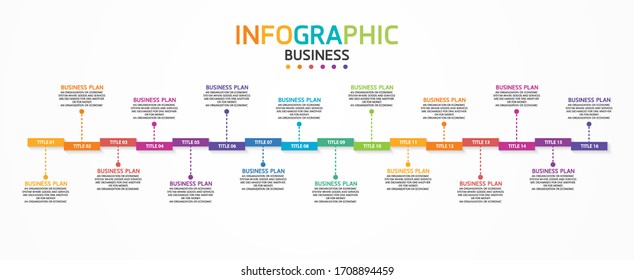 la infografía se puede utilizar para procesos, presentaciones, diseño, banner,info grafo Hay 16 pasos o capas ilustraciones vectoriales