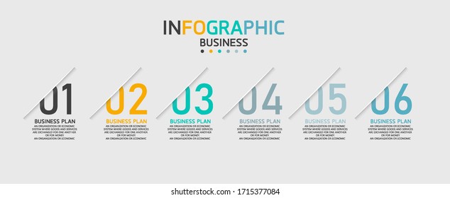 infographic can be used for process, presentations, layout, banner,info graph There are 6 steps or layers vector illustration.