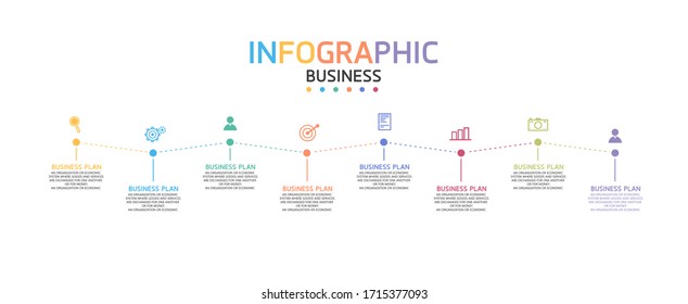 infographic can be used for process, presentations, layout, banner,info graph There are 8 steps or layers vector illustration