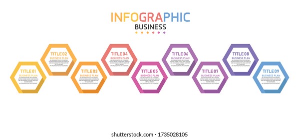 infographic can be used for process, presentations, layout, banner,info graph There are 9 steps or layers vector illustration