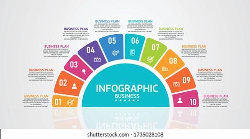 infographic can be used for process, presentations, layout, banner,info graph There are 10 steps or layers vector illustration.