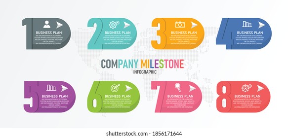 la infografía se puede usar para procesos, presentaciones, diseño, banner,gráfico de información Hay 8 pasos o capas de ilustración vectorial
