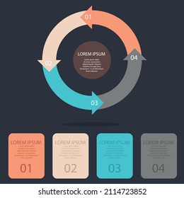 С farbige Infografik kann für das Workflow-Layout, Diagramm, Zahlenoptionen, Web-Design verwendet werden. Infografisches Geschäftskonzept mit Optionen, Teilen, Schritten oder Prozessen. Vektorgrafik-EPS10 