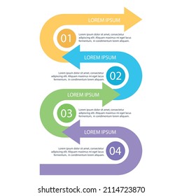 С infografía colorida se puede utilizar para diseño de flujo de trabajo, diagrama, opciones de número, diseño web. Concepto de negocio infográfico con opciones, partes, pasos o procesos. Vector Eps 10 