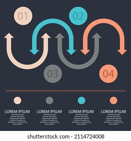 С farbige Infografik kann für das Workflow-Layout, Diagramm, Zahlenoptionen, Web-Design verwendet werden. Infografisches Geschäftskonzept mit Optionen, Teilen, Schritten oder Prozessen. Vektorgrafik-EPS10 