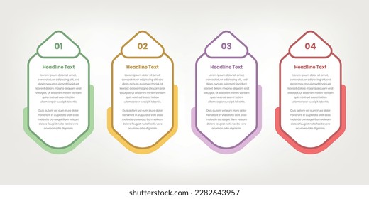 Tarjeta infográfica en forma abstracta con número y texto largo