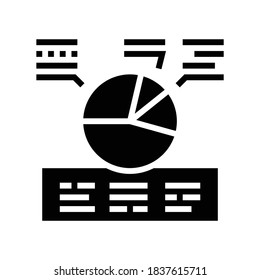 vector de icono de glifo de gráfico infográfico. signo de gráfico de infografía. símbolo de contorno aislado ilustración negra