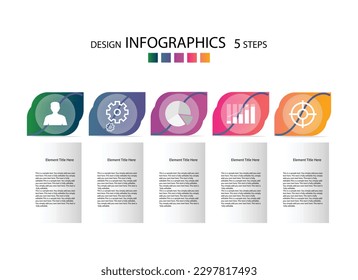 Grafik-Grafik-Diagramm mit 5 Schritten Optionen Teile Vektorgrafik-Stil