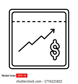 Infographic. Chart icon. Growing graph symbol.