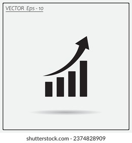 Infographic. Chart icon. Growing graph simbol.