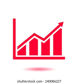 Infographic. Chart icon. Growing graph simbol.