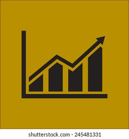 Infographic. Chart icon. Growing graph symbol.