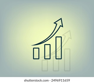 Infografía. Icono de gráfico. Símbolo de gráfico en crecimiento.
