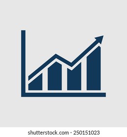 Infographic. Chart icon. Growing graph symbol.