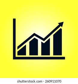 Infographic. Chart icon. Growing graph simbol.