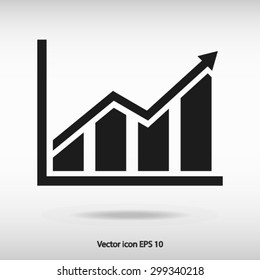 Infographic. Chart icon. Growing graph symbol.