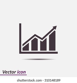 Infographic. Chart icon. Growing graph symbol.