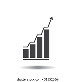 Infographic. Chart icon. Growing graph simbol.