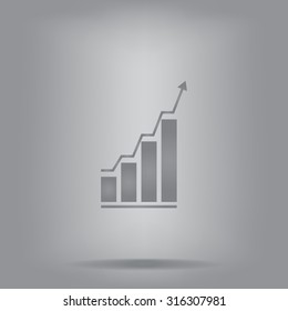 Infographic. Chart icon. Growing graph simbol.
