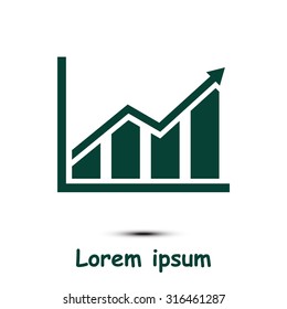 Infographic. Chart icon. Growing graph simbol.