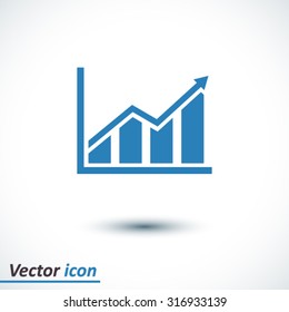 Infographic. Chart icon. Growing graph symbol.