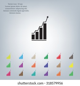 Infographic. Chart icon. Growing graph simbol.