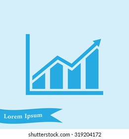 Infographic. Chart icon. Growing graph simbol.