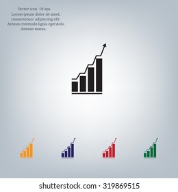 Infographic. Chart icon. Growing graph symbol.