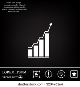 Infographic. Chart icon. Growing graph simbol.