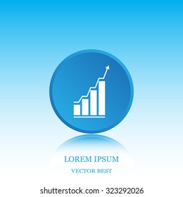 Infographic. Chart icon. Growing graph simbol.