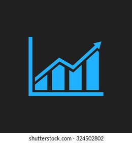 Infographic. Chart icon. Growing graph simbol.