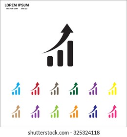 Infographic. Chart icon. Growing graph simbol.