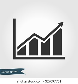Infographic. Chart icon. Growing graph simbol.