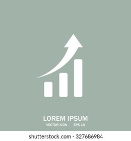Infographic. Chart icon. Growing graph simbol.
