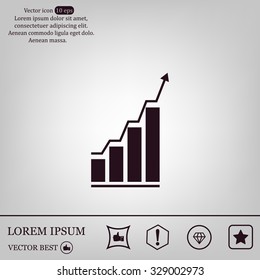 Infographic. Chart icon. Growing graph simbol.